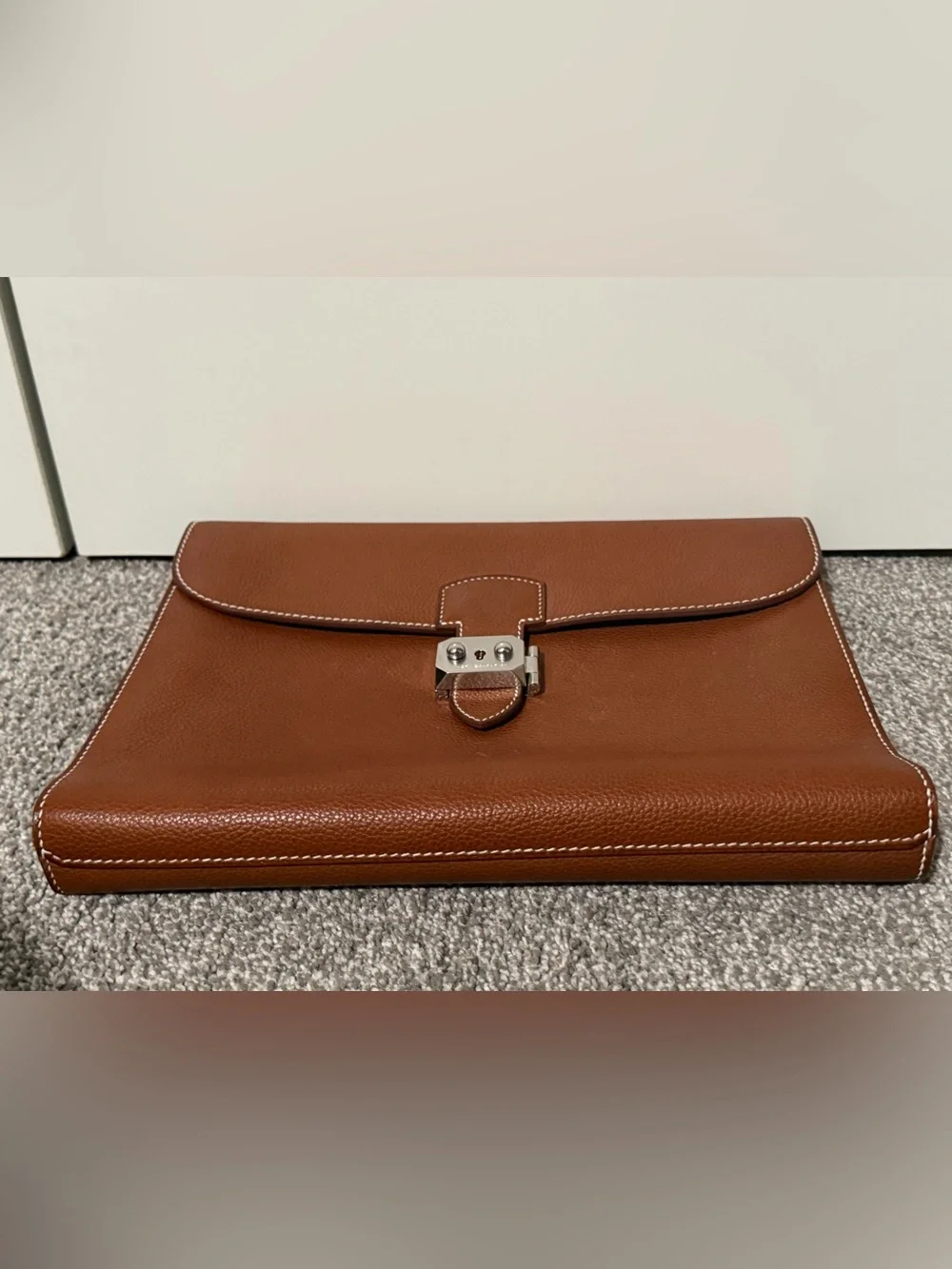 Hermes Gold Barenia Palladium Depeches Messenger 29